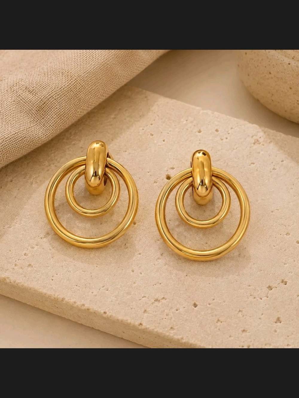 Elan 18k Gold Plated Hoop Drop Earrings